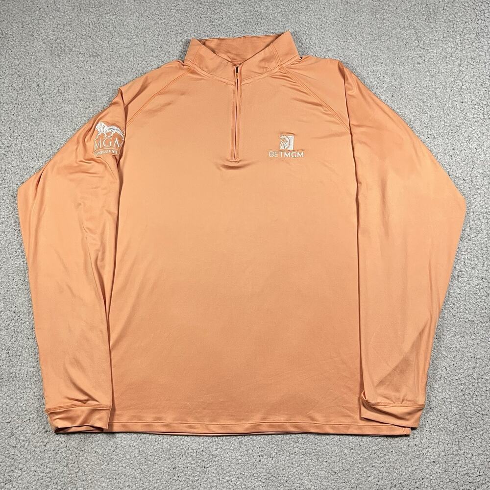 Bet MGM Jacket Mens XL Orange Peach Pullover Performance Stretch Springfield